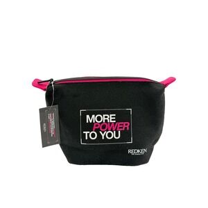 Redken More Power To You Black Canvas Cosmetic Makeup Bag Travel Pouch NWT